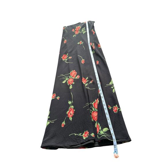 Casual Corner Dress Black Red Floral Print Sleeveless Y2K Vintage Maxi Small - Picture 10 of 10